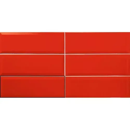 Azulejos Metro Loft Rojo 10x30 Brillo Bis para interior