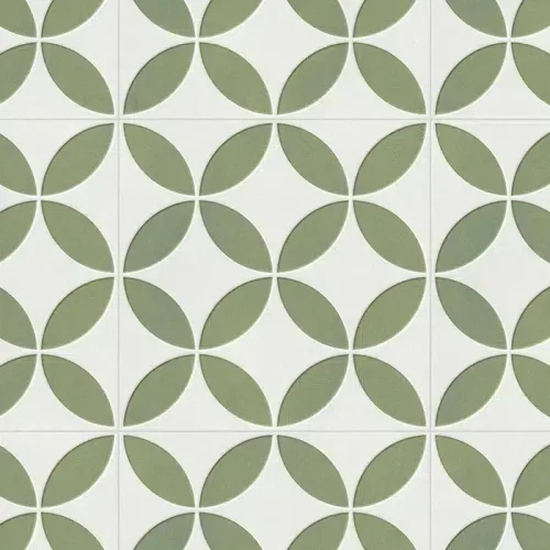 Azulejos Hidráulicos Mayari Green Petals 22.3x22.3 Mate para interior