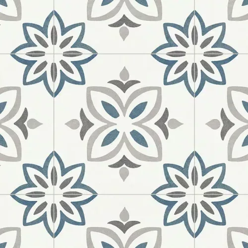 Azulejos Hidráulicos Provenza Blue Bloom 22.3x22.3 Mate para interior y exterior