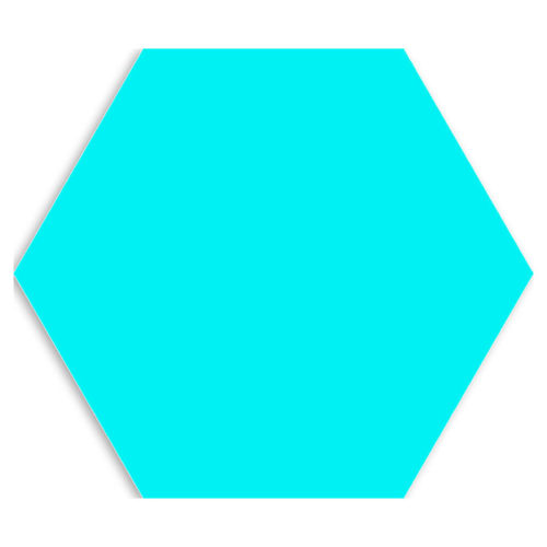 baldosa hexagonal en color azul Basic Hex Aqua 22x25