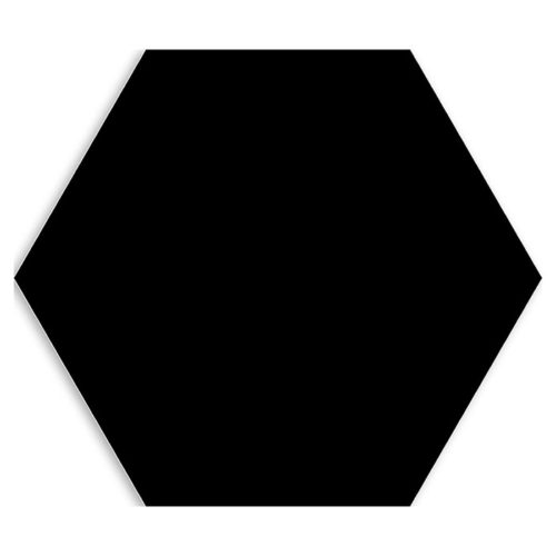 baldosa porcelánica en color negro y con formato hexagonal