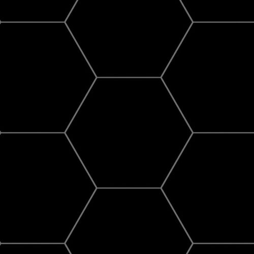 azulejo negro en formato hexagonal