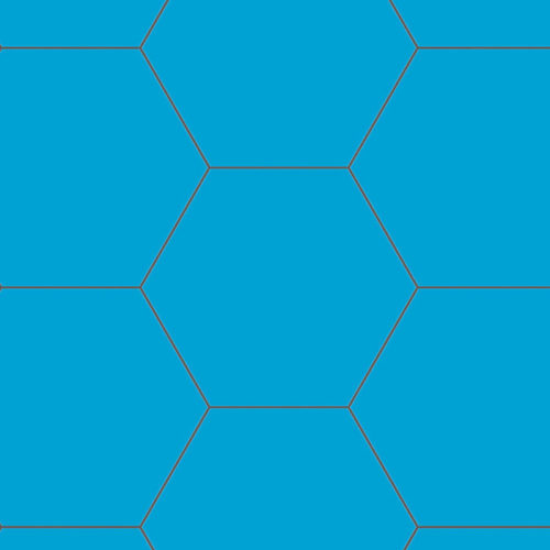 Suelo porcelánico hexagonal en color azul Basic Hex Niagara