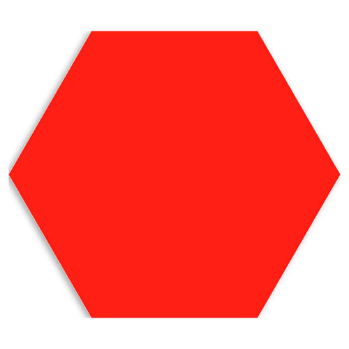 baldosa de color rojo en formato hexagonal Basic Hex Red 22x25