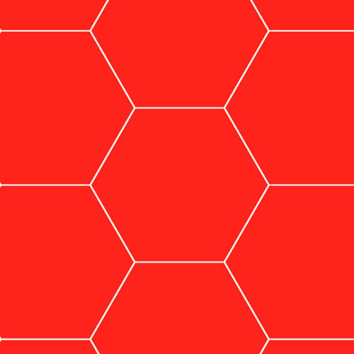 Azulejo rojo con formato hexagonal fabricado en porcelánico Basic Hex Red 22x25