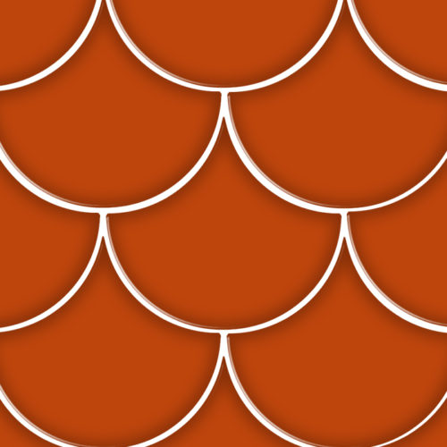 azulejos escamas de pez Escama Burnt Orange 15.5x17 Brillo