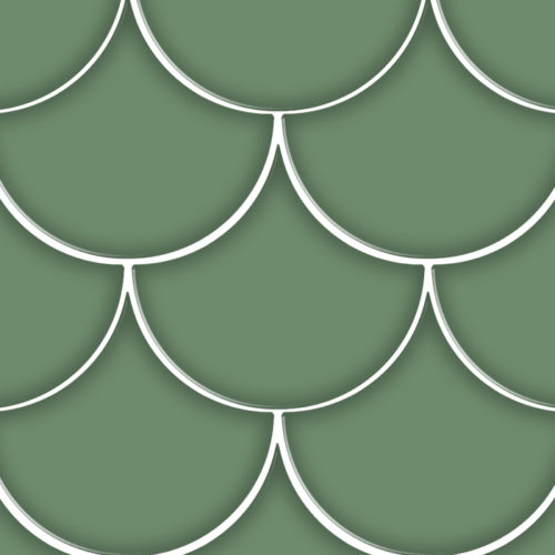 azulejos escamas de pez Escama Dark Green 15.5x17 Brillo