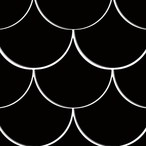 azulejos escamas de pez Escama Black 15.5x17 Brillo