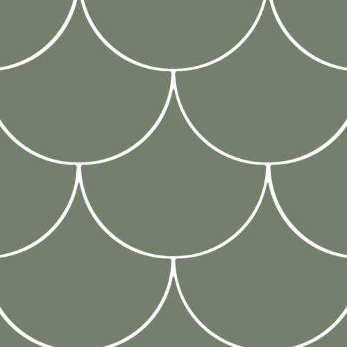 azulejos escamas de pez Escama Khaki Green 15.5x17 Mate