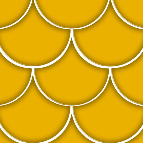azulejos escamas de pez Escama Mustard 15.5x17 Brillo