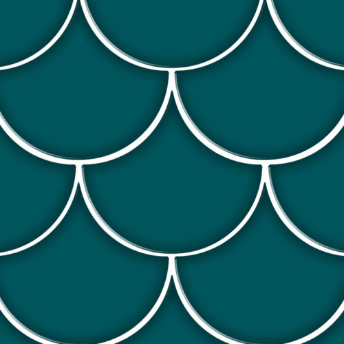 azulejos escamas de pez Escama Turquoise 15.5x17 Brillo