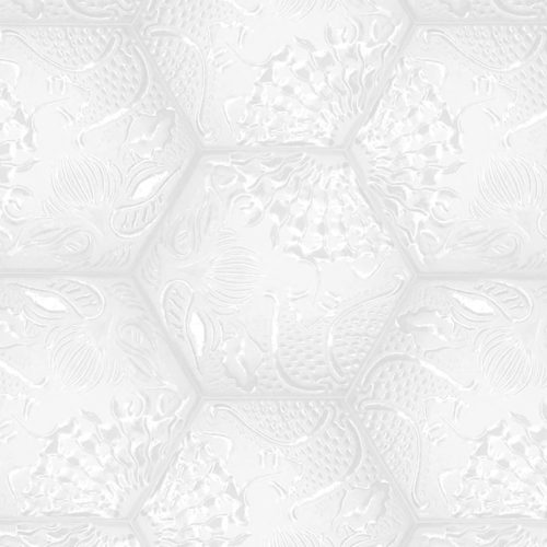 azulejos blancos con texturas formato hexagonal