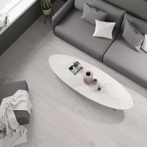 piso porcelánico rectificado efecto madera blanca Lanzarote Bianco 19.4x120 Mate Rec
