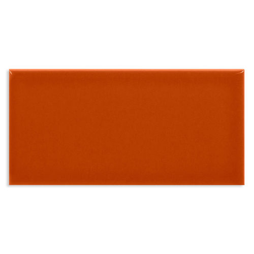 azulejo naranja Liso 7.5x15 Burnt Orange Brillo