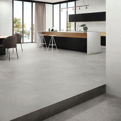 azulejo cemento gris de gran formato para cocinas NEXUS PEARL