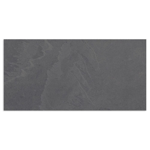Azulejo oscuro imitación piedra Overland Antracite 60x1200 Antideslizante Suave Rec