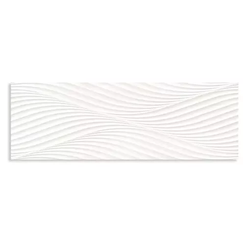 Azulejo decorativo Salines Waves White 33.3x100 Rec
