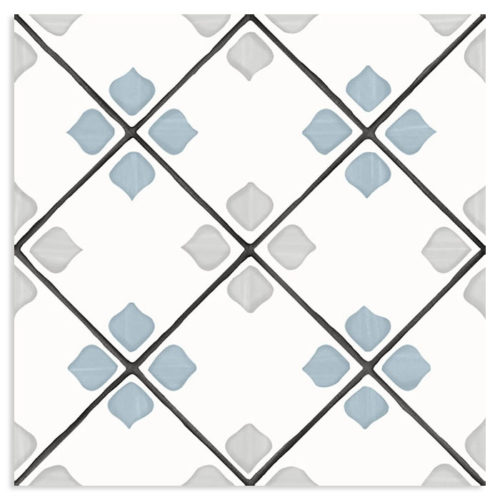 azulejo cocinas hidraulico Tanger Silver Rhomb 12.3x12.3 Mate